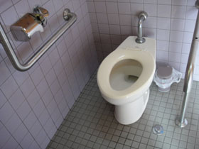 洋式トイレを斜めから撮影した画像　クリック・Enterで拡大